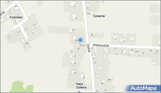 Szewna, Dolna, 18A, mapa Szewna