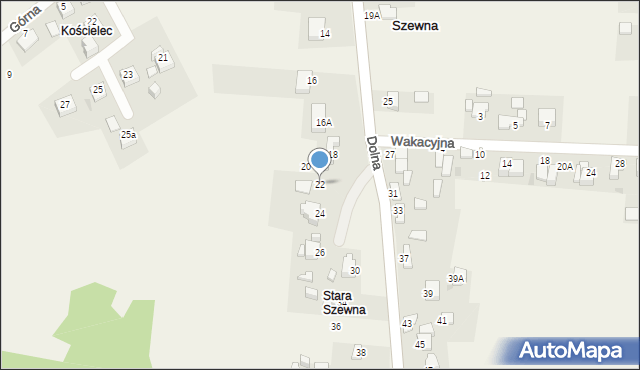 Szewna, Dolna, 22, mapa Szewna