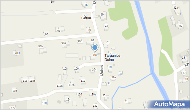 Targanice, Dobra, 100, mapa Targanice