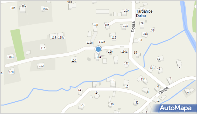 Targanice, Dobra, 124, mapa Targanice