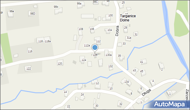 Targanice, Dobra, 126, mapa Targanice