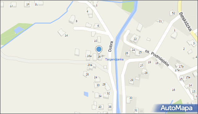 Targanice, Dobra, 16, mapa Targanice