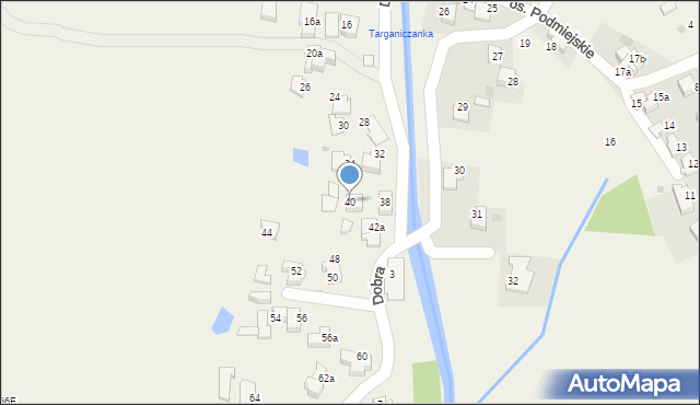 Targanice, Dobra, 40, mapa Targanice
