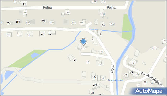 Targanice, Dobra, 8, mapa Targanice