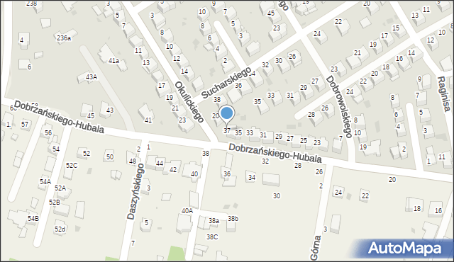 Tarnów, Dobrzańskiego-Hubala Henryka, mjr., 37, mapa Tarnów