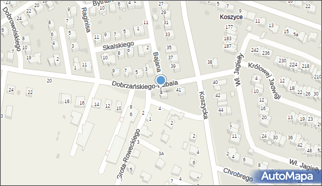 Tarnów, Dobrzańskiego-Hubala Henryka, mjr., 4, mapa Tarnów