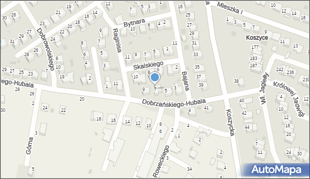 Tarnów, Dobrzańskiego-Hubala Henryka, mjr., 7, mapa Tarnów