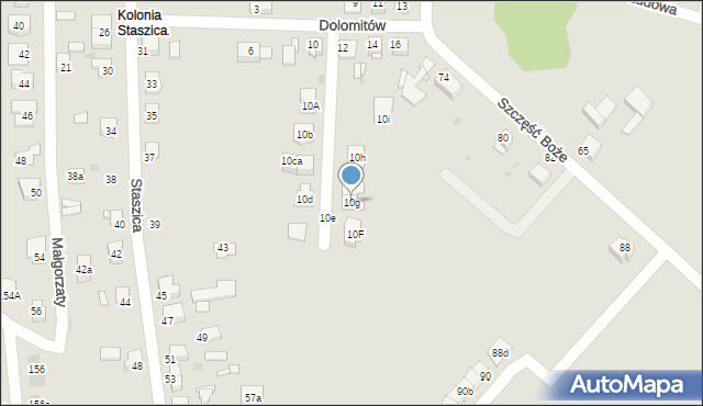 Tarnowskie Góry, Dolomitów, 10g, mapa Tarnowskie Góry