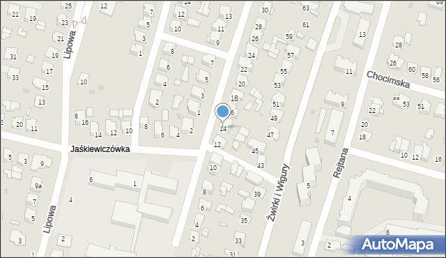 Tomaszów Lubelski, Dobrzańskiego-Hubala Henryka, mjr., 14, mapa Tomaszów Lubelski