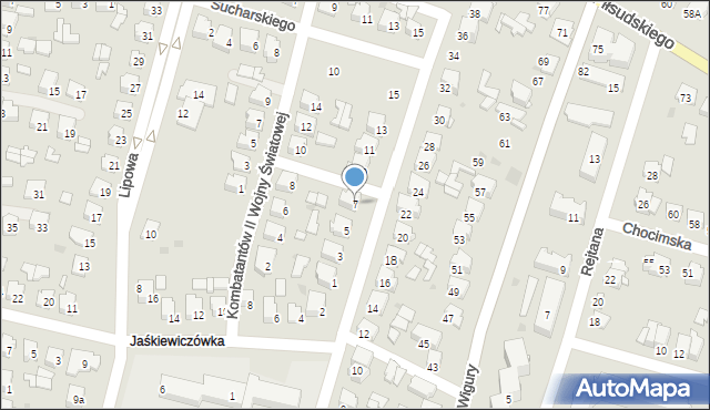 Tomaszów Lubelski, Dobrzańskiego-Hubala Henryka, mjr., 7, mapa Tomaszów Lubelski