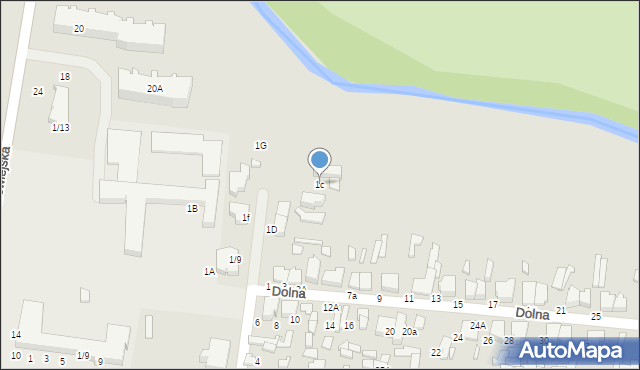 Tomaszów Mazowiecki, Dolna, 1c, mapa Tomaszów Mazowiecki