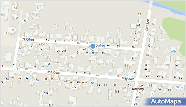 Tomaszów Mazowiecki, Dolna, 28, mapa Tomaszów Mazowiecki