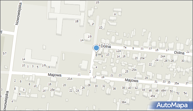 Tomaszów Mazowiecki, Dolna, 6, mapa Tomaszów Mazowiecki