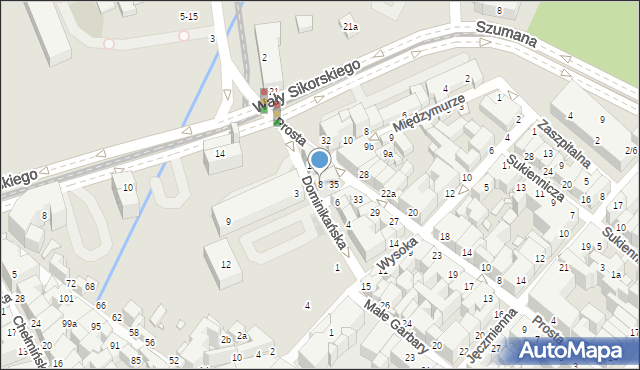 Toruń, Dominikańska, 8, mapa Torunia