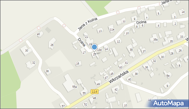 Trzebież, Dolna, 15, mapa Trzebież