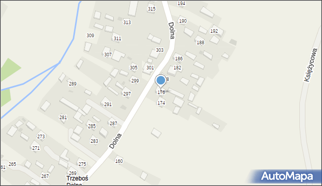 Trzeboś, Dolna, 176, mapa Trzeboś