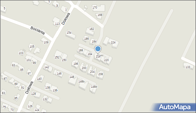 Tychy, Dołowa, 214, mapa Tychów