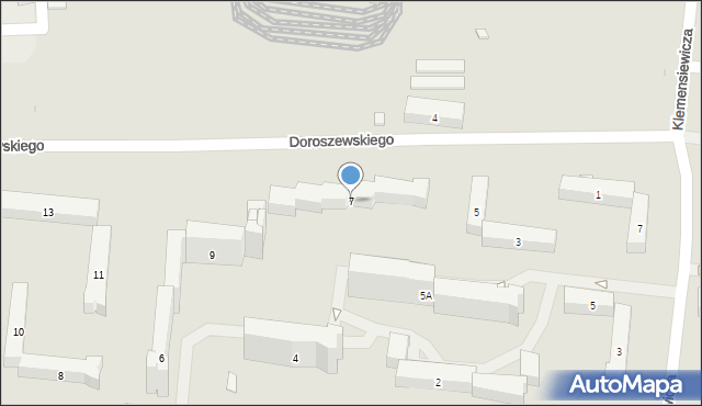 Warszawa, Doroszewskiego Witolda, 7, mapa Warszawy
