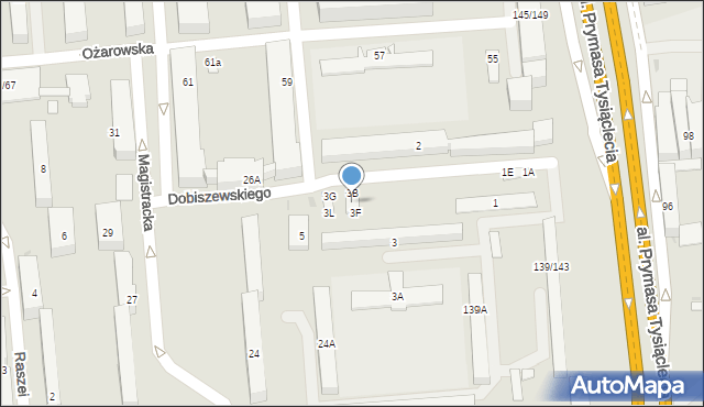 Warszawa, Dobiszewskiego Antoniego, 3D, mapa Warszawy