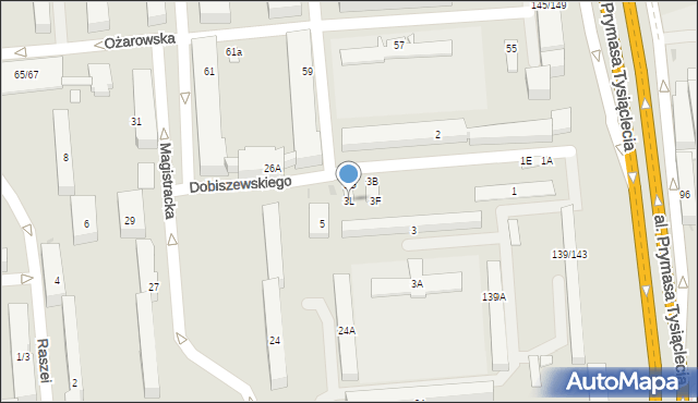 Warszawa, Dobiszewskiego Antoniego, 3L, mapa Warszawy