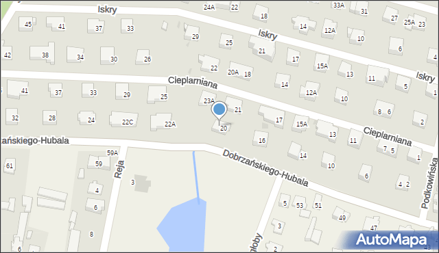 Warszawa, Dobrzańskiego-Hubala Henryka, mjr., 22, mapa Warszawy