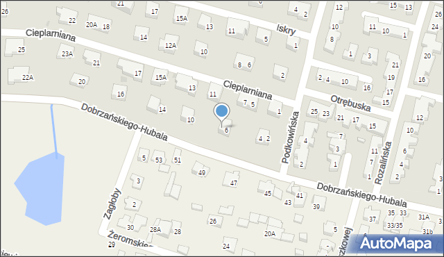 Warszawa, Dobrzańskiego-Hubala Henryka, mjr., 8, mapa Warszawy