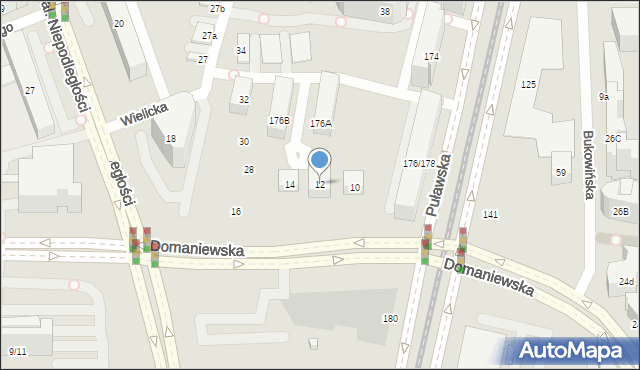 Warszawa, Domaniewska, 12, mapa Warszawy