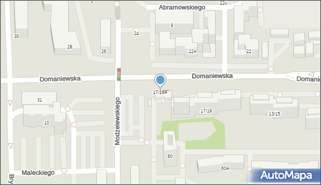 Warszawa, Domaniewska, 17/19A, mapa Warszawy