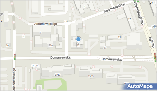 Warszawa, Domaniewska, 22, mapa Warszawy