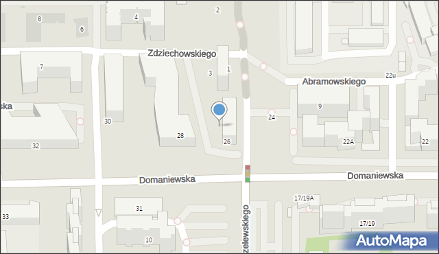 Warszawa, Domaniewska, 26, mapa Warszawy