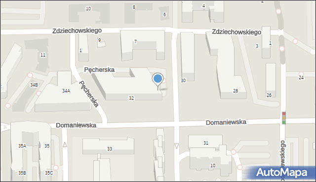 Warszawa, Domaniewska, 30a, mapa Warszawy