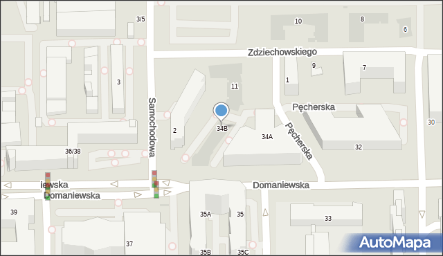 Warszawa, Domaniewska, 34B, mapa Warszawy
