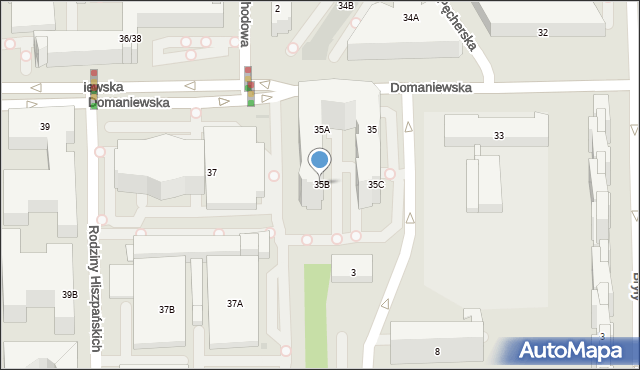 Warszawa, Domaniewska, 35B, mapa Warszawy