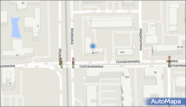 Warszawa, Domaniewska, 40, mapa Warszawy