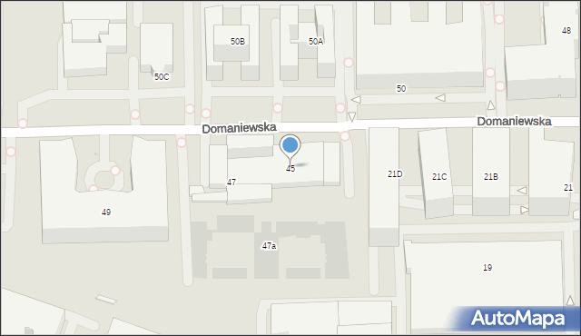 Warszawa, Domaniewska, 45, mapa Warszawy