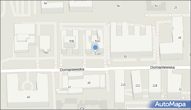 Warszawa, Domaniewska, 45p, mapa Warszawy