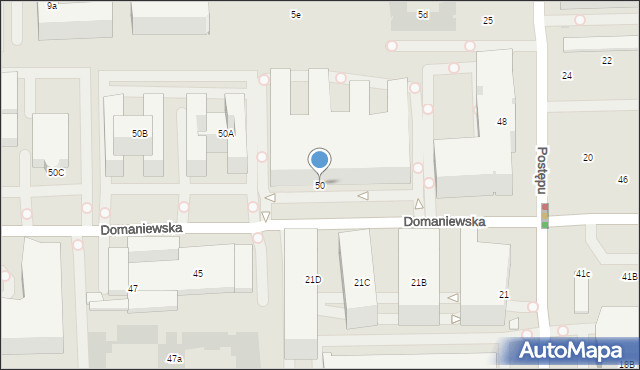 Warszawa, Domaniewska, 50, mapa Warszawy