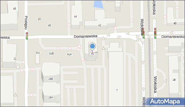 Warszawa, Domaniewska, 41, mapa Warszawy