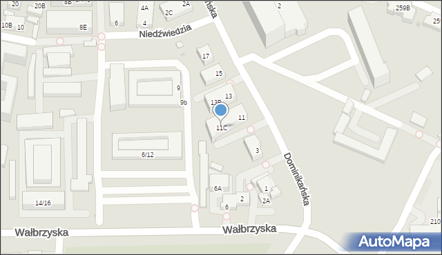 Warszawa, Dominikańska, 11C, mapa Warszawy