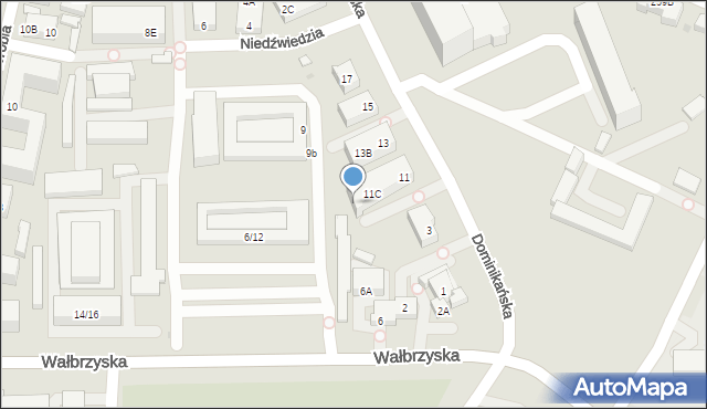 Warszawa, Dominikańska, 11D, mapa Warszawy