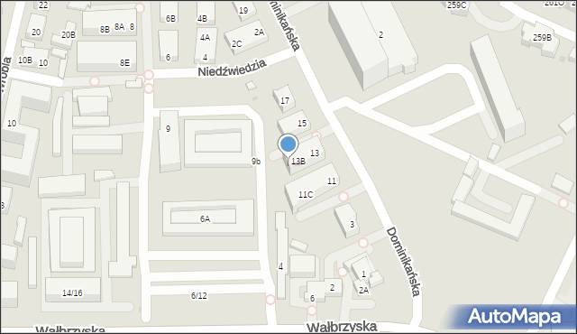 Warszawa, Dominikańska, 13C, mapa Warszawy