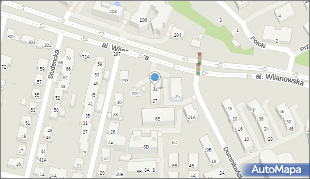 Warszawa, Dominikańska, 31, mapa Warszawy