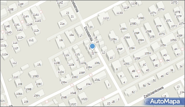 Warszawa, Dostatnia, 11, mapa Warszawy