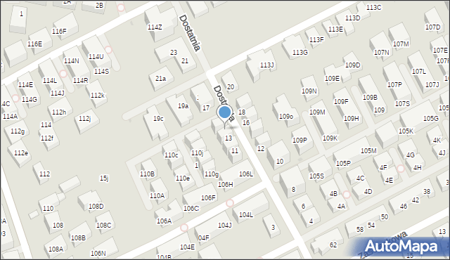 Warszawa, Dostatnia, 15, mapa Warszawy