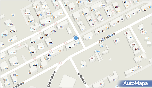 Warszawa, Dostatnia, 1A, mapa Warszawy