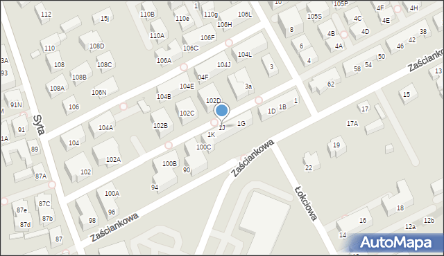 Warszawa, Dostatnia, 1J, mapa Warszawy