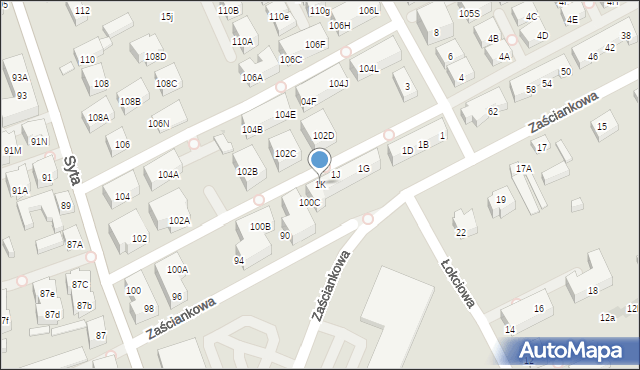 Warszawa, Dostatnia, 1K, mapa Warszawy