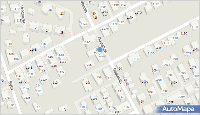 Warszawa, Dostatnia, 21, mapa Warszawy