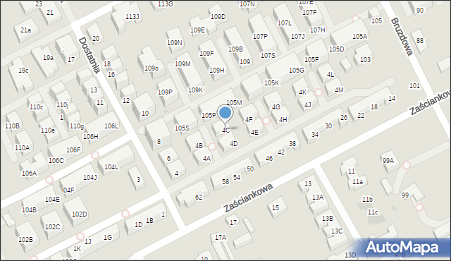 Warszawa, Dostatnia, 4C, mapa Warszawy