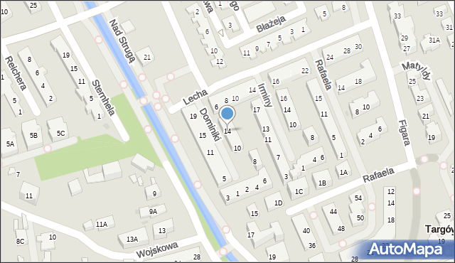 Warszawa, Dominiki, 14, mapa Warszawy